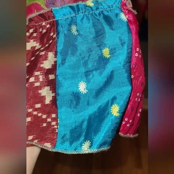 Patchwork 100% silk dress / skirt - Picture 5 of 15